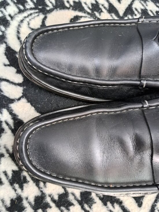 Santoni Leather Loafers Black Men\'s Dress Shoes Size 12 main image 12
